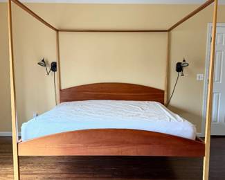 A cherry and curly maple canopy bed from Pompanoosuc Mills (originally $2,600) with detachable poles.