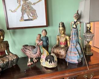 Javanese Wayang Kulit Shadow Puppet and Wayang Golek Wooden Puppets