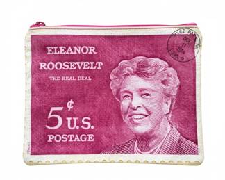 Eleanor Roosevelt The Real Deal Cent U.S. Postage Stamp Coin Purse or Pouch