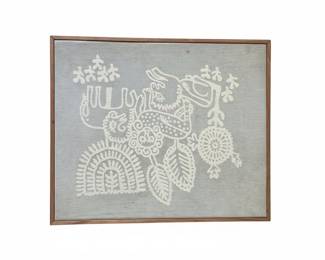 Folk Art Textile Panel  Warli Style B