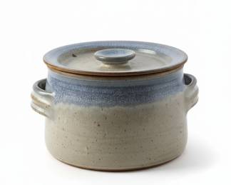 Stoneware Casserole Dish with Two Soup Bowls second image