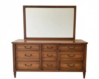Vintage Cherry Wood Dresser and Chest of Drawers Set by Permacraft
