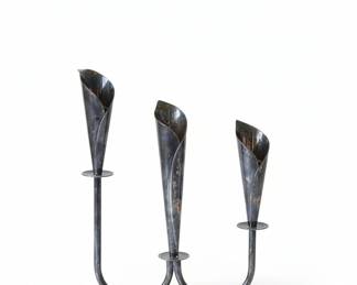SilverPlated Calla Lily Bud Vase Candelabra
