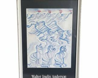 Walter Inglis Anderson Cats and Roosters Exhibition Poster