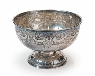Viners of Sheffield Hand Chased Silver Plated Punch Bowl