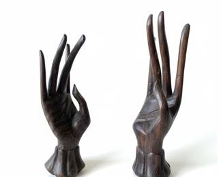 Carved Wooden Hand Figurines  Mudra Gesture