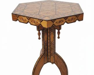 Syrian Octagonal Marquetry Side Table