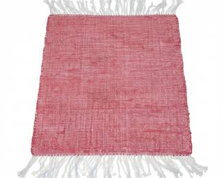 Woven Rag Rug with Fringe