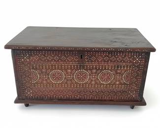 Antique Syrian Wedding Chest with Mother of Pearl Inlay