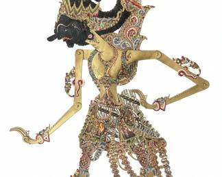 Framed Javanese Wayang Kulit Shadow Puppet