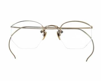 Antique or K Gold Filled Rimless Octagonal Spectacles