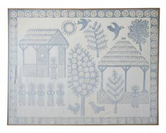 Folk Art Textile Panel and Batik Textile Panel