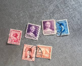 Mixed Lot of Vintage Postage Stamps Egypt and Canal Zone