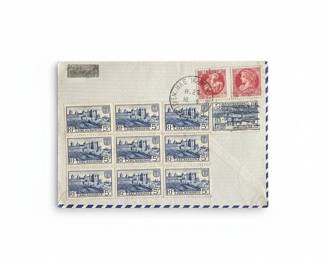 French Carcassonne Franc Airmail Stamps on Cover