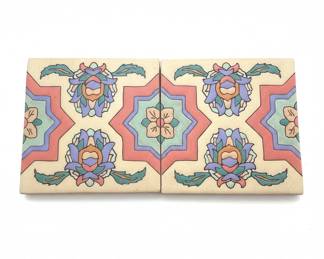 Decorative Ceramic Tiles  Geometric Floral Star Motif