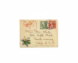Vintage Air Mail Envelope from Sweden to USA