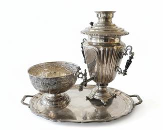 Victorian Samovar and Punch Bowl Set