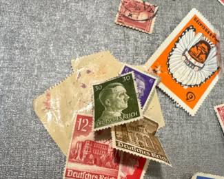Collection of German Third Reich Postage Stamps and French Postage Stamps