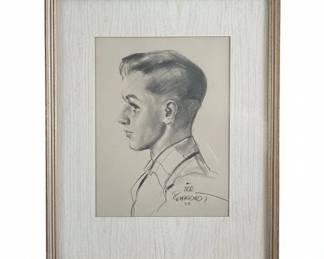 Portrait of a Young Man, Pencil Sketch by Dick Penrod, Dated 