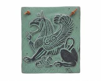 Olympia Ceramic Plaque with Griffin