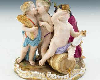 Meissen Porcelain Allegorical Figural Group  The Four Seasons