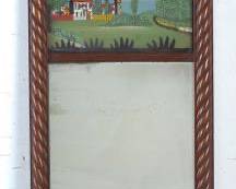 American FederalStyle Mahogany SplitColumn Mirror with glomis Panel