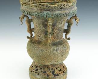 Chinese ArchaicStyle Bronze Ritual Vessel