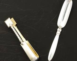 Georg Jensen Sterling Scoop and .875 Silver Sugar Thongs