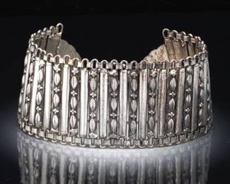 Ladies Sterling Silver Wide Bracelet