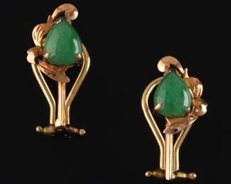 14K Jade Earrings 