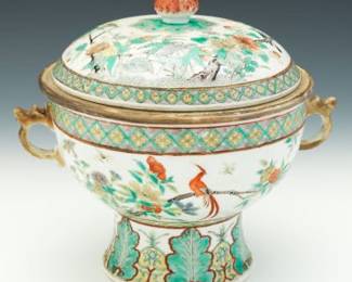 Chinese Porcelain Famille Vert Lidded Warming Tureen 