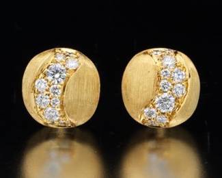 Marco Bicego Pair of Italian 18K Gold and Diamond 