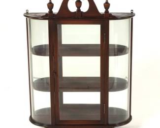 Mahogany BowFront WallHanging Curio Cabinet