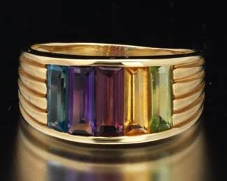 14K Multi Gem Fashion Band