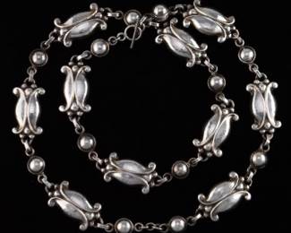 Georg Jensen Art Deco Sterling Silver Necklace, ca. 1930s 