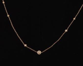 Ladies 18K Gold and Diamond Necklace 