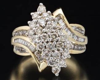 10K Yellow Gold and Diamond Ring