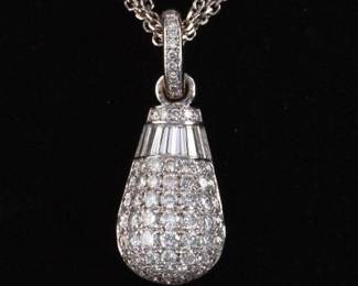 Ladies Gold and Diamond Pendant ion Multi Chains Necklace 