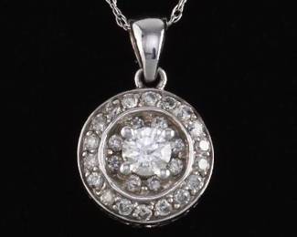 Ladies Gold and Diamond Pendant on Chain