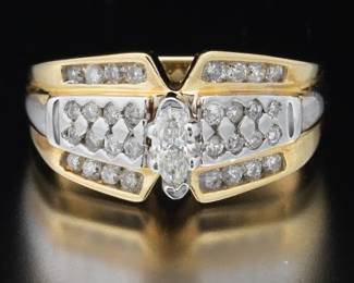 14K Tuotone Diamond Ring