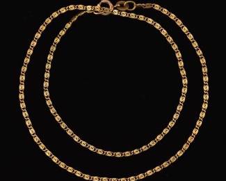 Ladies Vintage Italian Gold Scroll Links Chain Necklace 