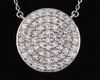 14K White Gold Diamond Pendant on a Gold Chain