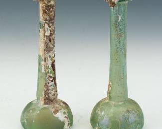 Pair of Roman Glass Unguentaria