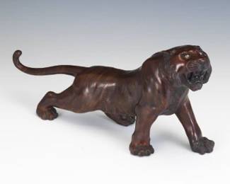 Signed Japanese Bronze Tiger