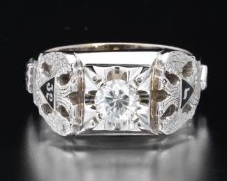 14K White Gold 32nd Degree Masonic Ring 