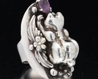 Carol Felley Sterling Amethyst Ring 