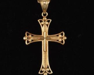14K Cross On A Gold Chain