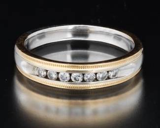 14K Tuotone Diamond Wedding Band