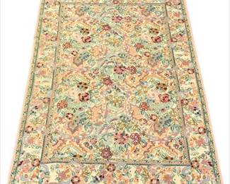 Very Fine Vintage ChainStich Ottoman Empire Style Floral Carpet 