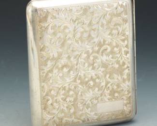 T. MUTO Japanese 950 Sterling Silver Cigarette Case, in Presentation Box 